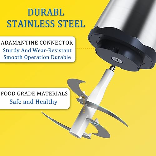 Miniatura 5 de Homelet Picador eléctrico de alimentos 2 L 8 tazas grande rápido potente para carne verduras frutas frutas nueces con cuenco de acero inoxidable 4