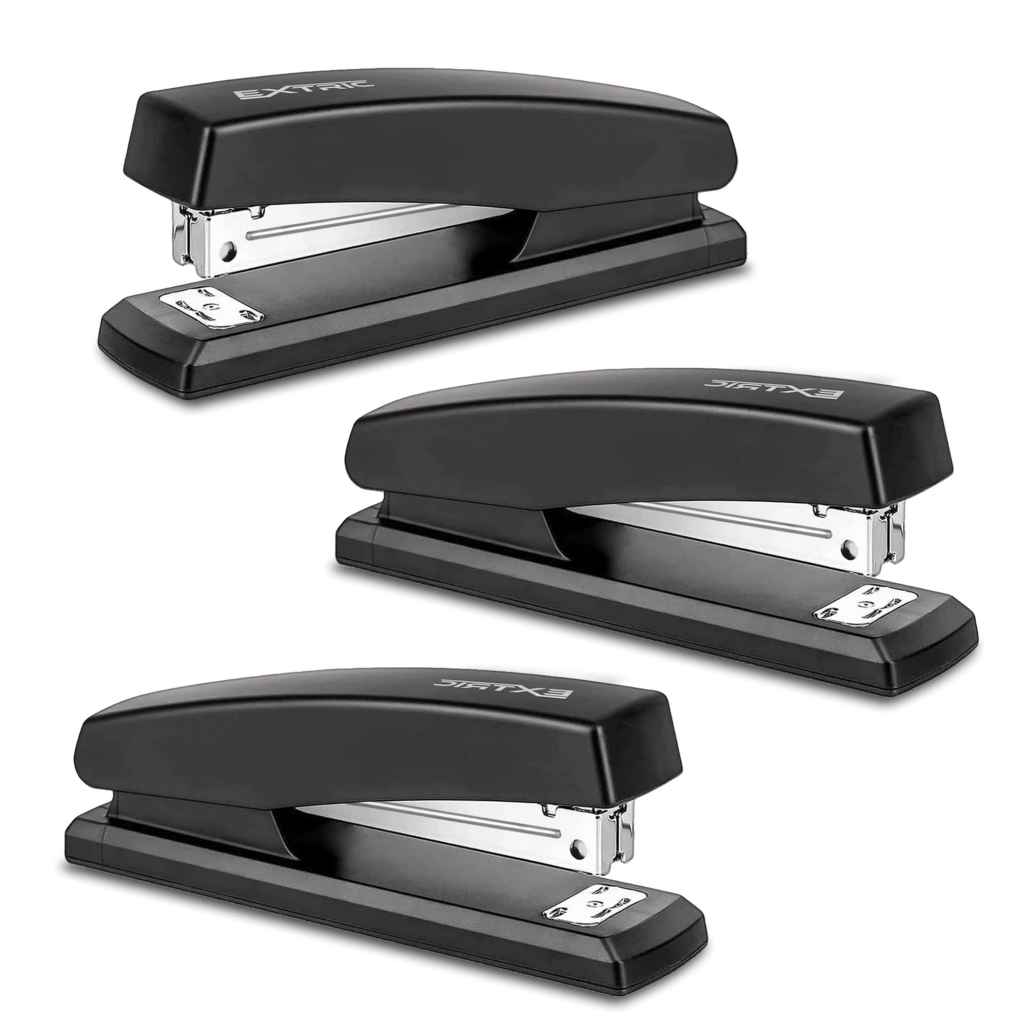 Stapler – Staplers for Desk, Black Stapler Heavy Duty 3 Pack, Staplers 25 Sheet Capacity for Office and Home