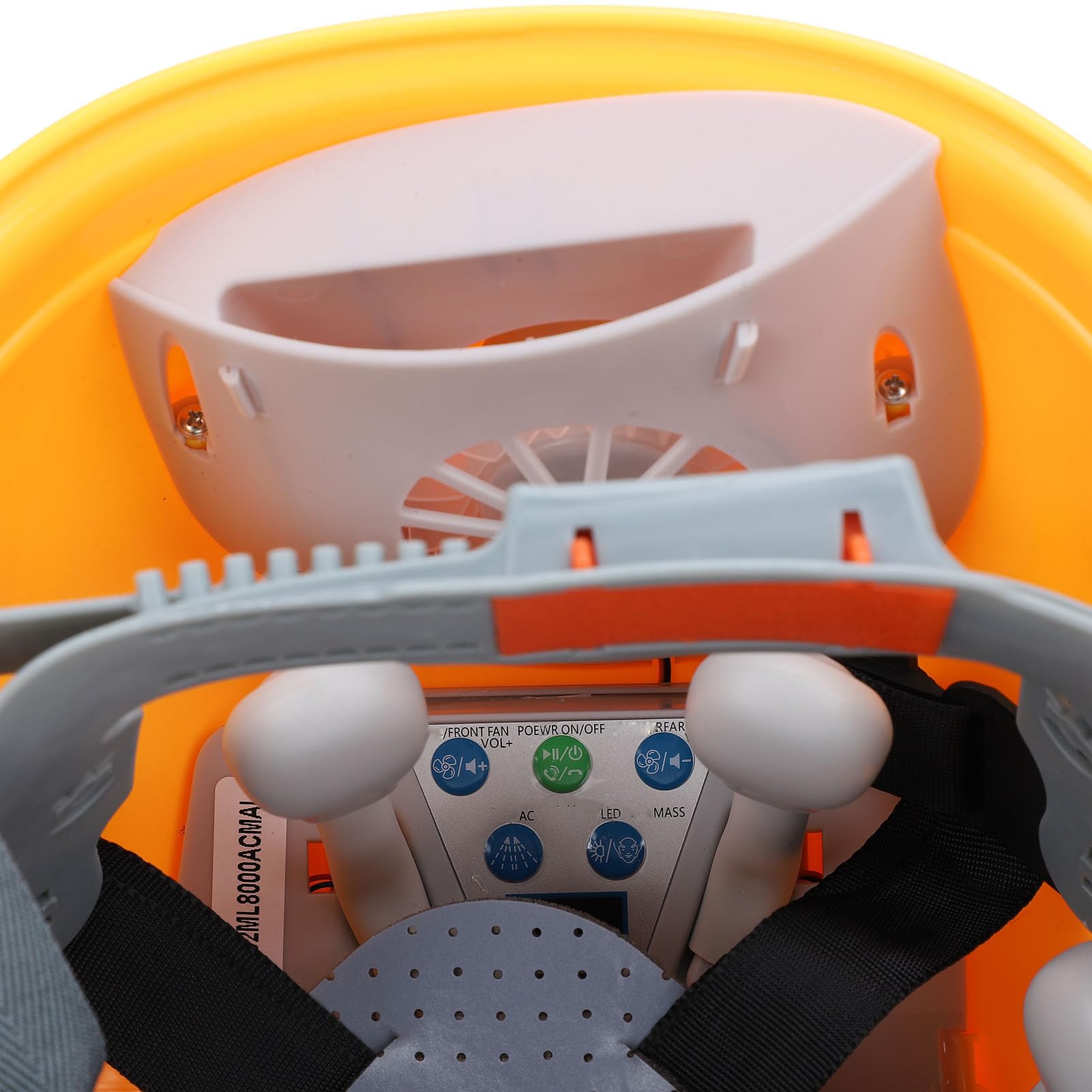 Fafeicy Casco de Ventilación con Doble Ventilador, 5 Velocidades Ajustables, Batería de 8000mAh, Control por App y Comando de Voz AI para Trabajadores de Construcción