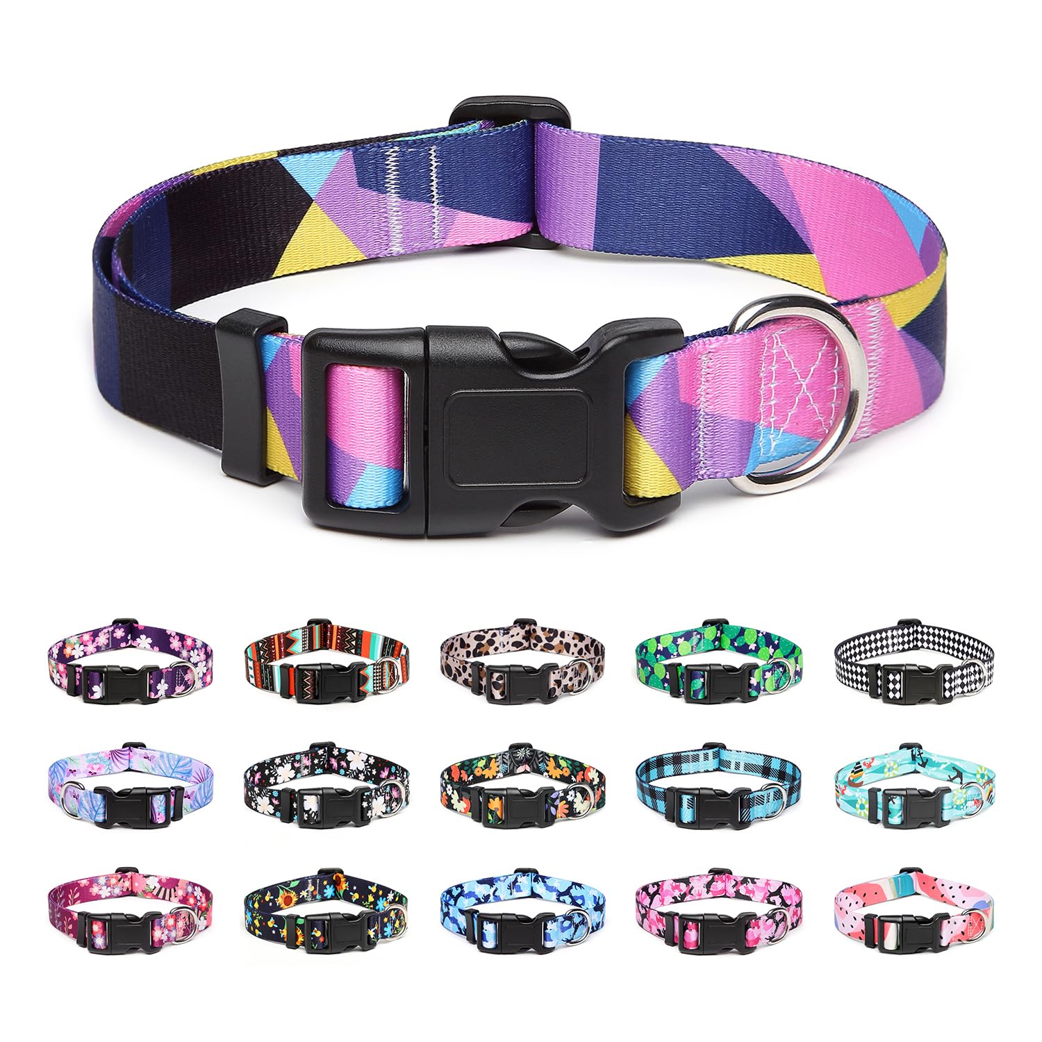 Mercano Collar ajustable para perro, patrones de diseño especial, nailon suave, cómodo y duradero, para perros pequeños, medianos y grandes (S, oro étnico) — view 23