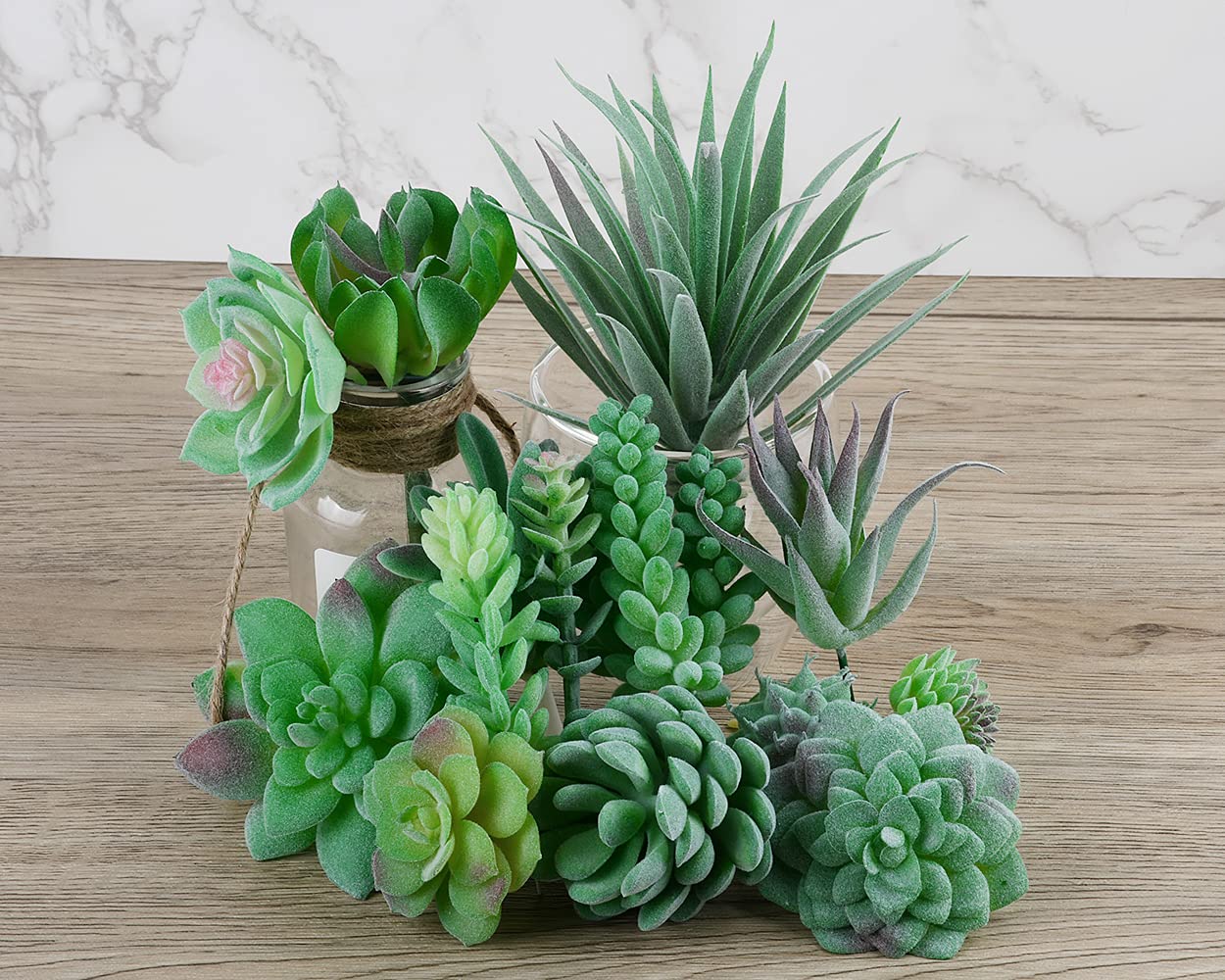 Amazon｜DS. DISTINCTIVE STYLE フェイク多肉植物 16個セット ミニ人工