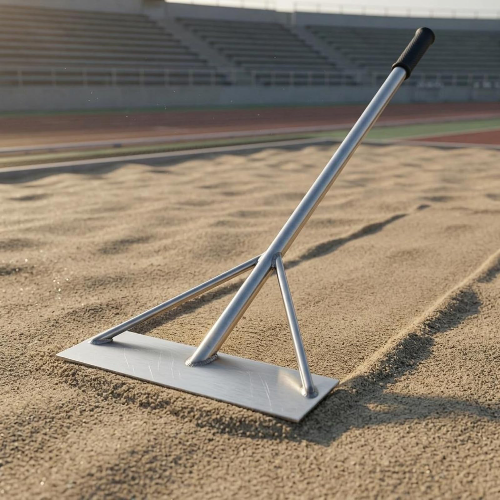 Rastrello Livellatore Sabbia Manico Lungo Rastrello Metallico Sabbia Rinforzato Attrezzatura Sportiva per Pista di Sport , Rastrello In Acciaio Inossidabile A Doppio Uso Diametro Manico 32