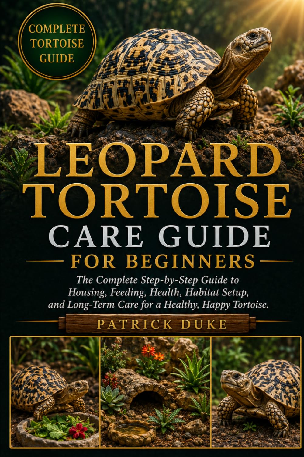 LEOPARD TORTOISE CARE GUIDE FOR BEGINNERS: The Complete Step-by-Step Guide to Housing, Feeding, Health, Habitat Setup, and Long-Term Care for a Healthy, Happy Tortoise.