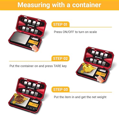 Miniatura 4 de Báscula digital de bolsillo para viajes de 200g/0.01g, báscula digital de gramos, mini báscula de alimentos con peso de calibración de 50g