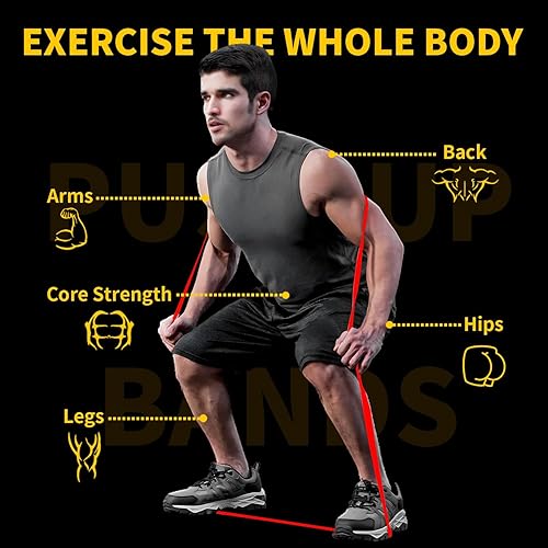 Miniatura 3 de Bandas de resistencia para entrenamiento, bandas de dominadas para hombres y mujeres, juego de bandas de resistencia gruesas y pesadas con anclaje 5