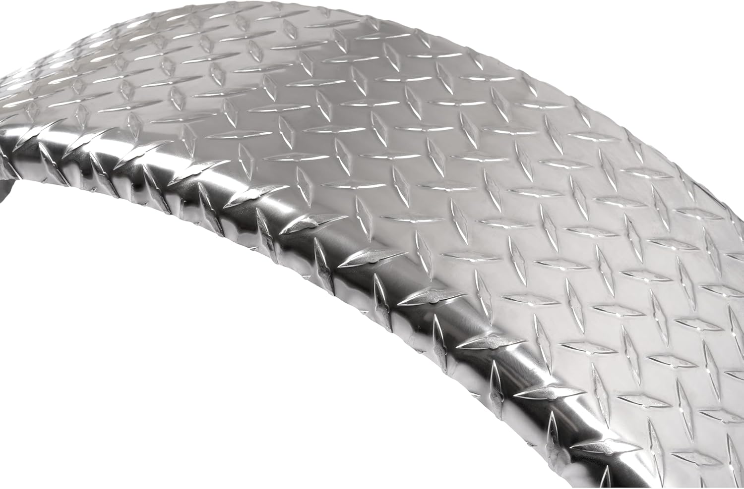 HECASA Diamond Plate Round Single Axle Trailer Fender Universal Fits Most 13"-15" Tires Aluminium Silvery 2PCS 31.48" L x 9.11" W x 15.24" H