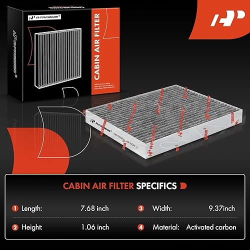 Miniatura 2 de A-Premium Filtro de aire de cabina de 2 piezas con carbón activado compatible con Hyundai Accent 2018-2022, Elantra 2017-2020, Elantra GT y Kia