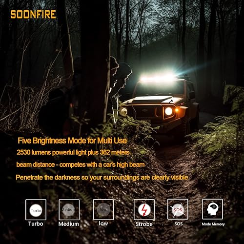 Miniatura 4 de MX75 Linterna táctica LED de 2530 lúmenes, aplicación de la ley, 390 yardas de distancia de haz USB-C linterna de bolsillo recargable con batería