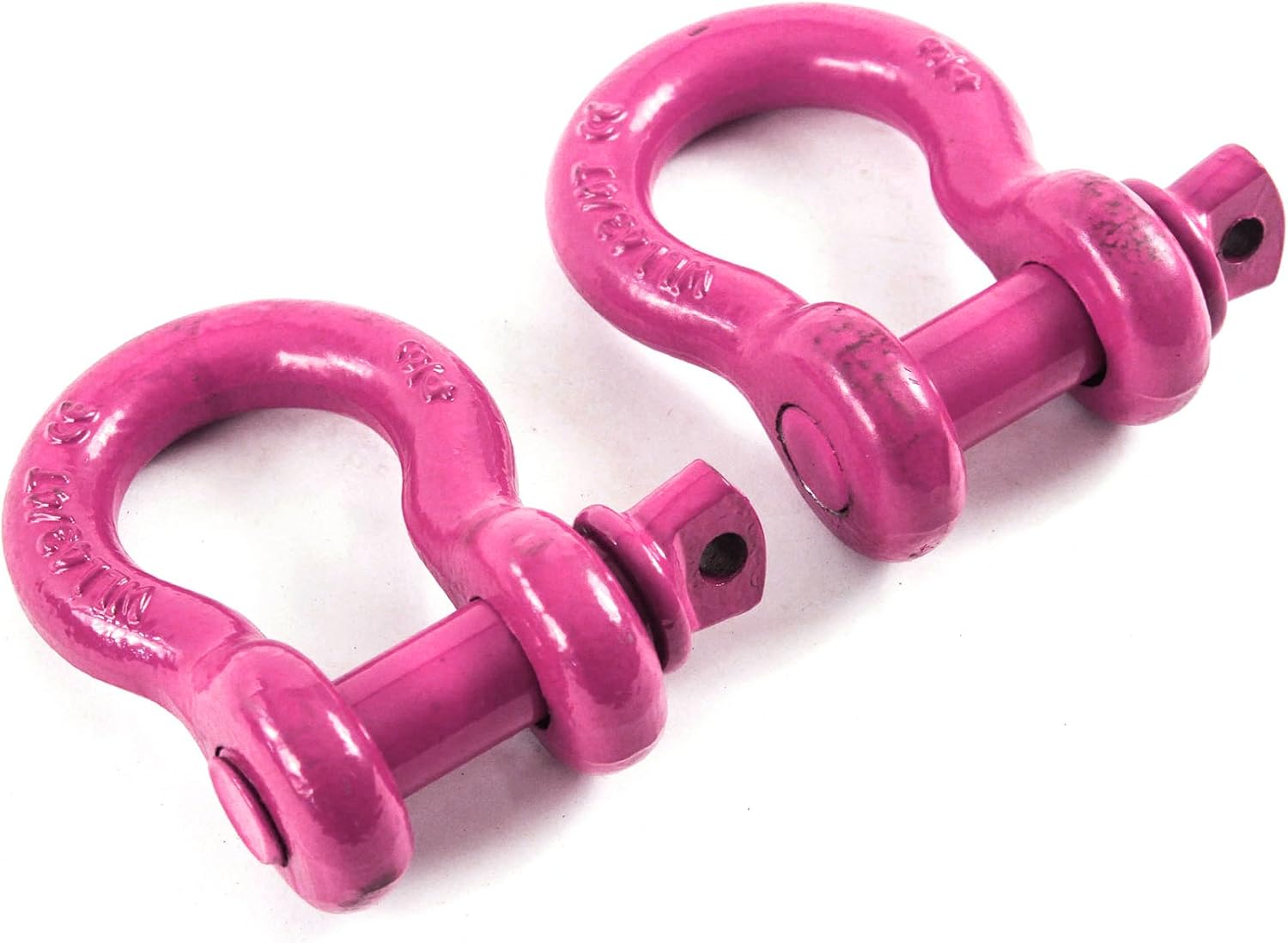 Red Hound Auto 2 Shackles 3/4 Inches Galvanized D Ring Marine Anchor Bow Pink with Screw Pin 4.5 Ton