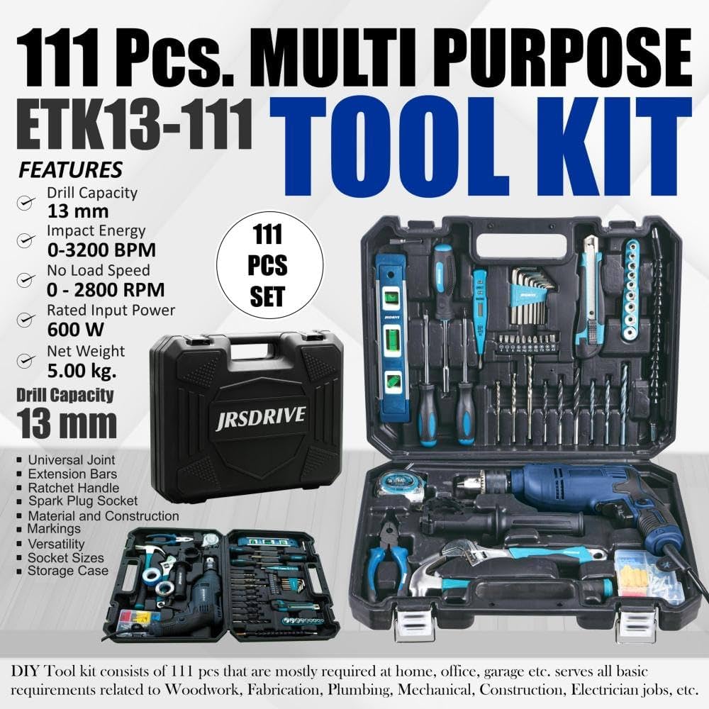 Eastman 111-Piece Multifunctional Tool Set with 13mm Drill 2800