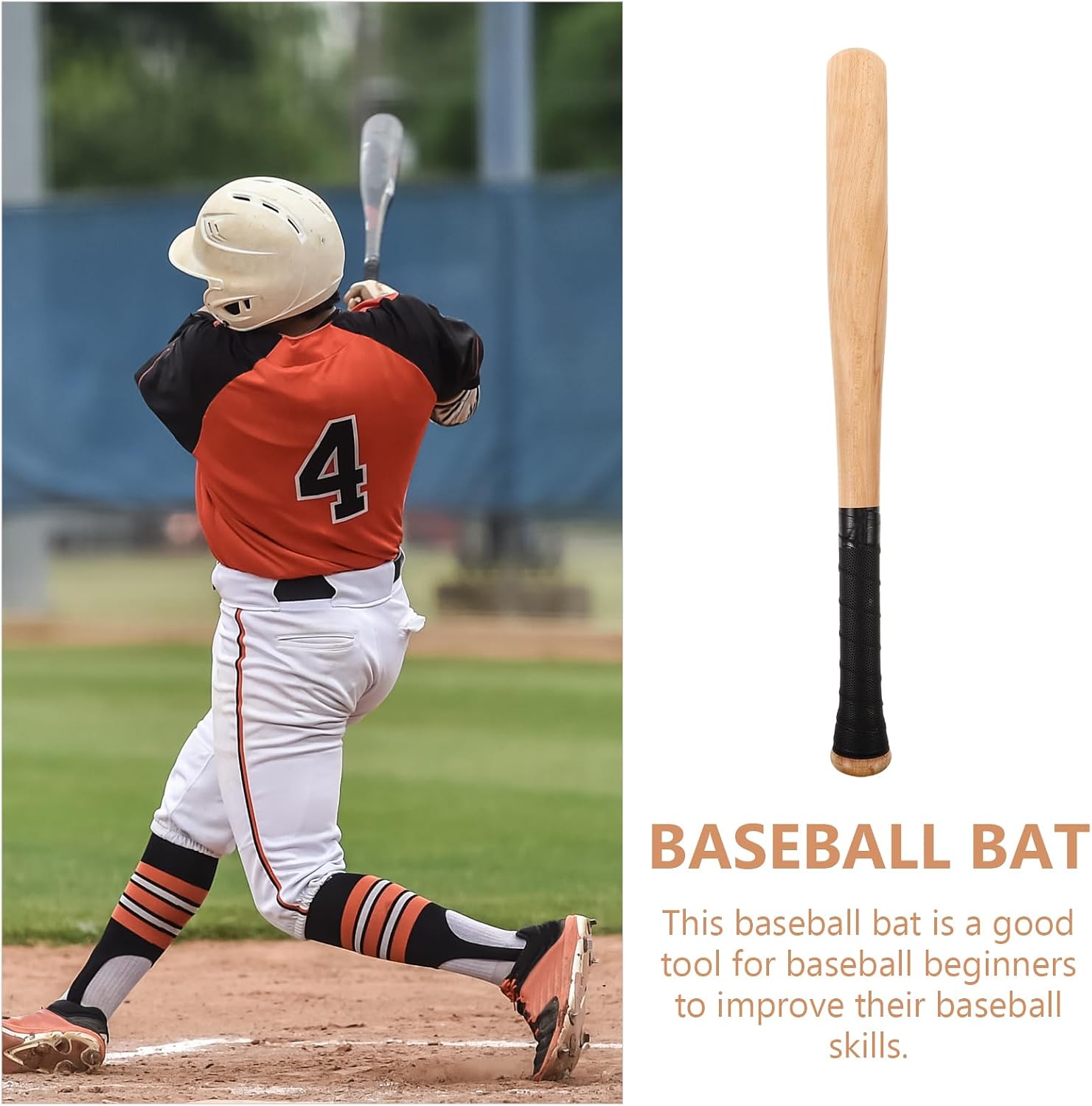 Solid Wood Baseball Bat Baseball Bat Wood Practical Baseball Bat Handheld Baseball Stick Bat for Baseball Handheld Baseball Bat Retro Baseball Bat Training Baseball Bat Wooden Bat