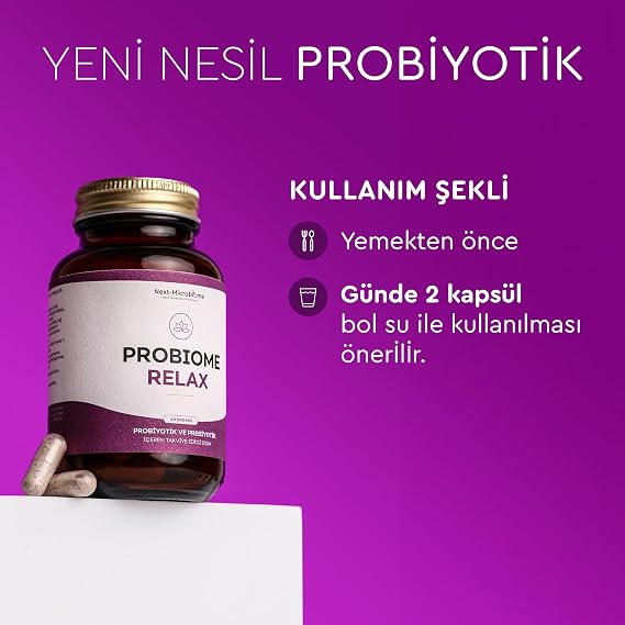 Probiome-Relax Food Supplement Containing Probiotics and Prebiotics 60 Capsules