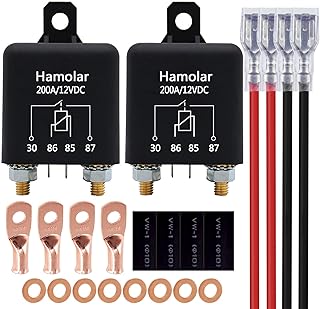 2 Pack 12V 200 Amp Continuous Duty Relay Switch Car Starter Heavy Duty Split Charge 4 Terminal SPST Relays for Truck Boat Marine