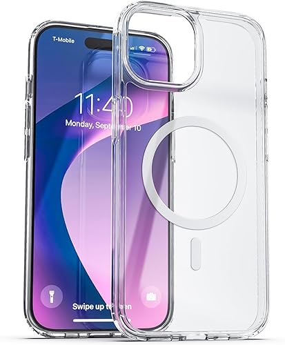 Miniatura 9 de Encased Funda magnética diseñada para iPhone 15 Pro Max con funda de clip para cinturón, compatible con MagSafe (transparente)