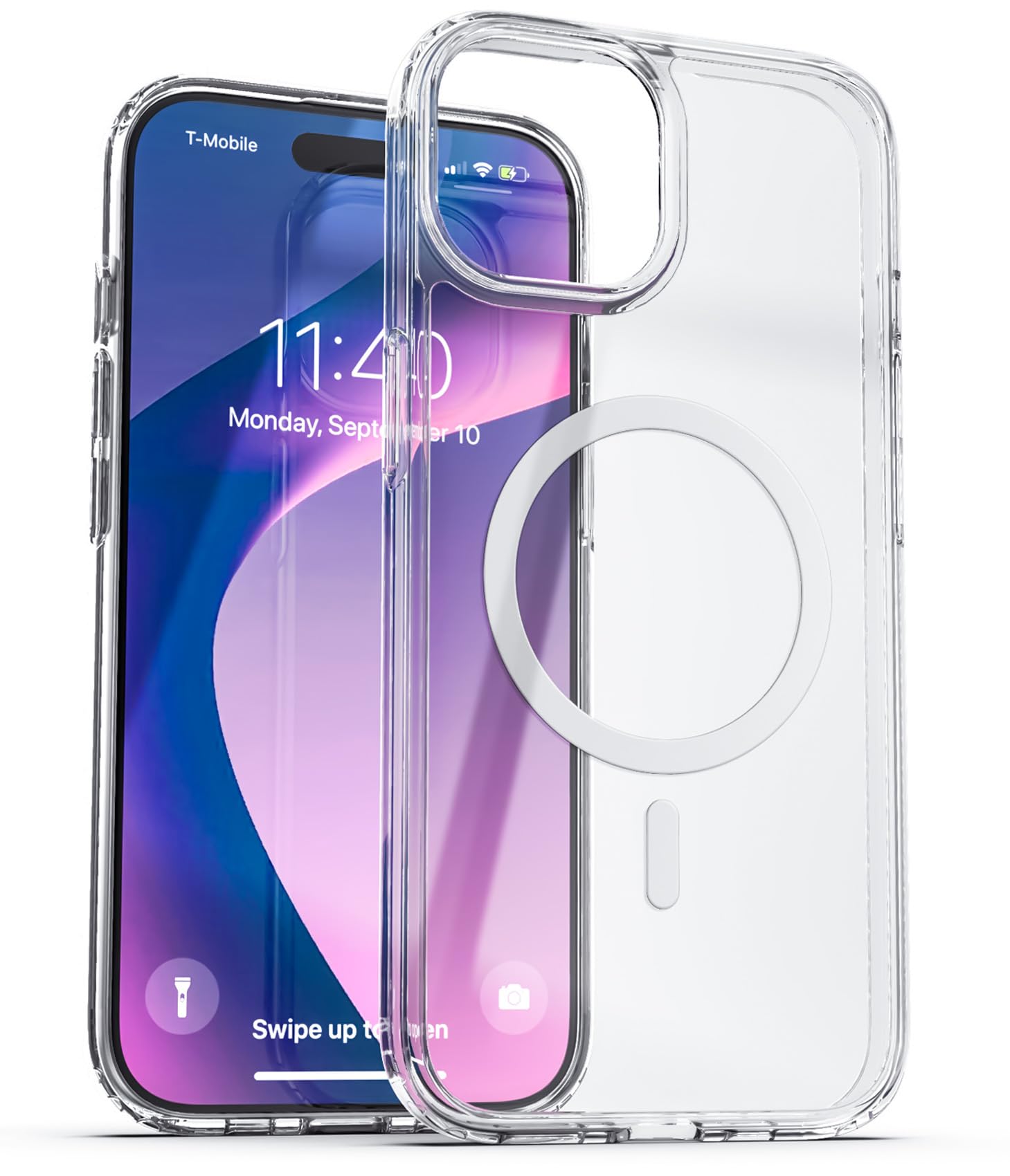 Encased Custodia Con Passante Per Dita Per IPhone 14 Pro Max - Trasparente, Con Cinturino Da Polso E Pellicola Protettiva Inclusa