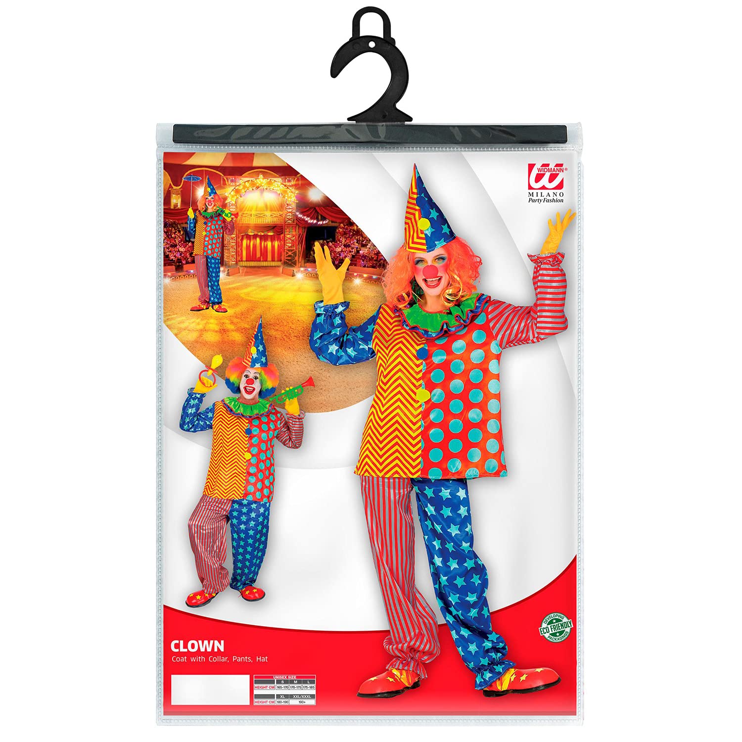 W WIDMANN MILANO Party Fashion - Kostuum Harlekijn, poncho, circus, clowns, carnaval, themafeest