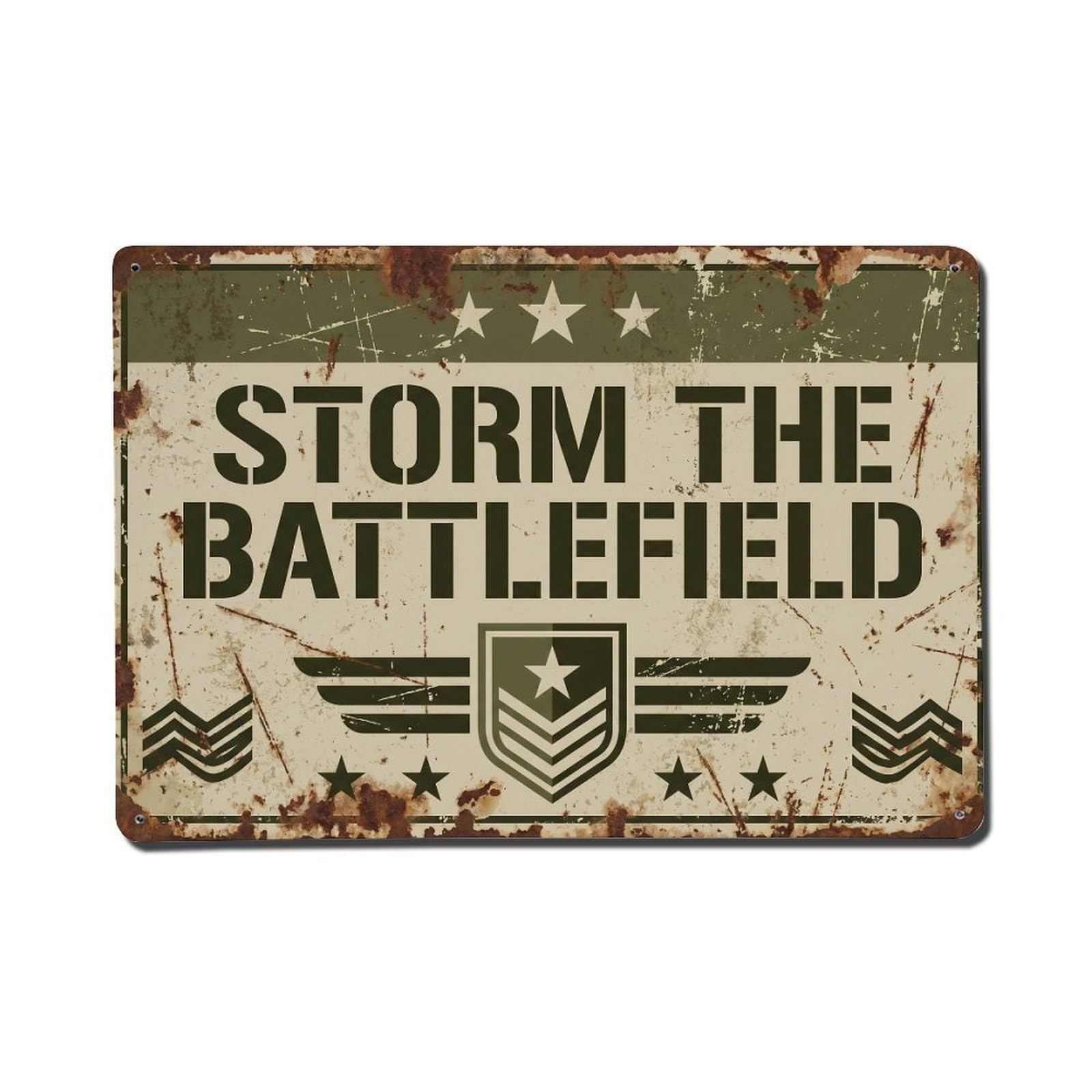 Storm The Battlefield War Retro Motivational Slogans Metal Tin Sign