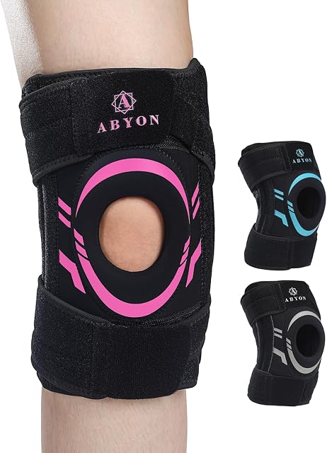 ABYON Knee Brace for Pain Relief, Meniscus Tear, Arthritis, ACL and Joint Support – Open Patella Dual Side Stabilizer Knee Support with Medical-Grade Compression for Men and Women - Please Check How To Size Video
