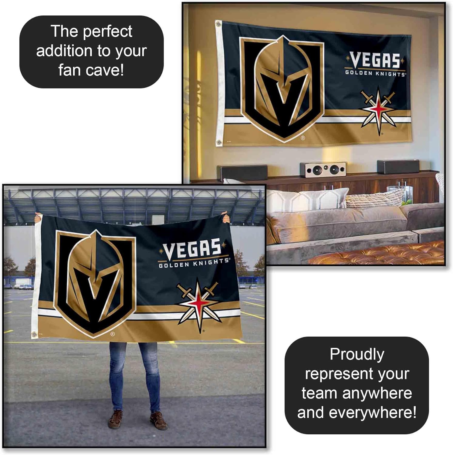 Vegas Golden Knights Logo Insignia 3x5 Feet Banner Flag - Image 5