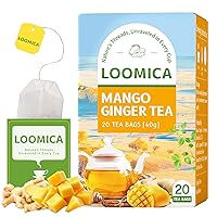 Vista 20 de LOOMICA Bolsas de té de cúrcuma y jengibre, sin cafeína, mezcla de hierbas 100% natural, cálida y picante con cúrcuma picante y jengibre para mayor