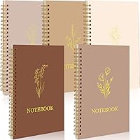 Vista 10 de Gueevin 5 Pack Spiral Notebook Aesthetic School Supplies A5 Wide Ruled 160 Pages/ 80 Sheets Cute Notebook for Work Students School Office Floral