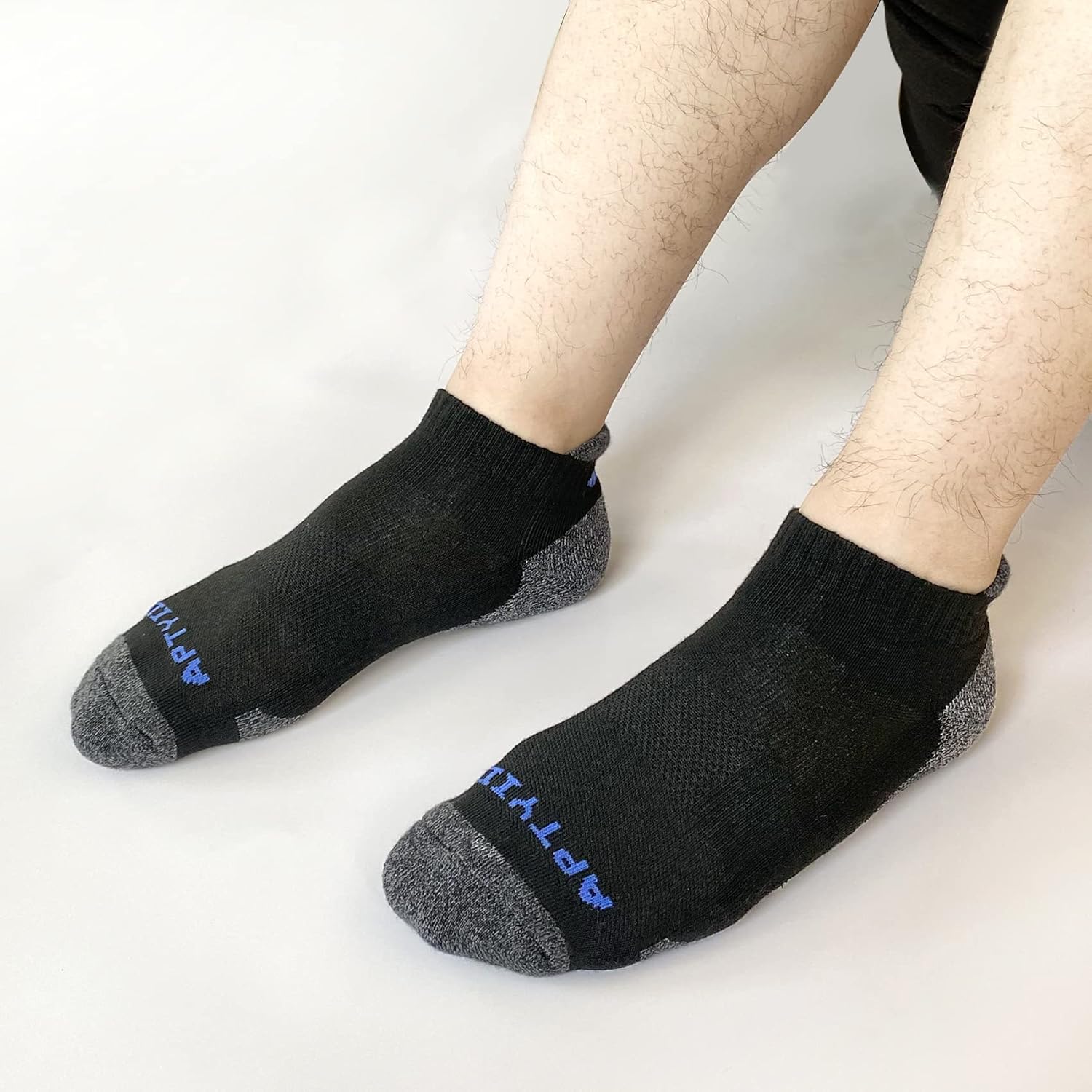 APTYID Men's Cushioned Athletic Running Ankle Socks (6 Pairs) - Image 2