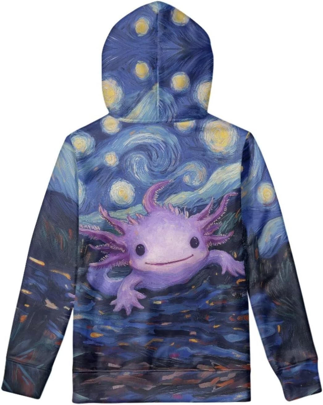 WELLFLYHOM Axolotl Hoodies Age 6-16 Girls Boys Graphic Sweatshirt Long Sleeve Sweater Shirt with Kangaroo Pocket