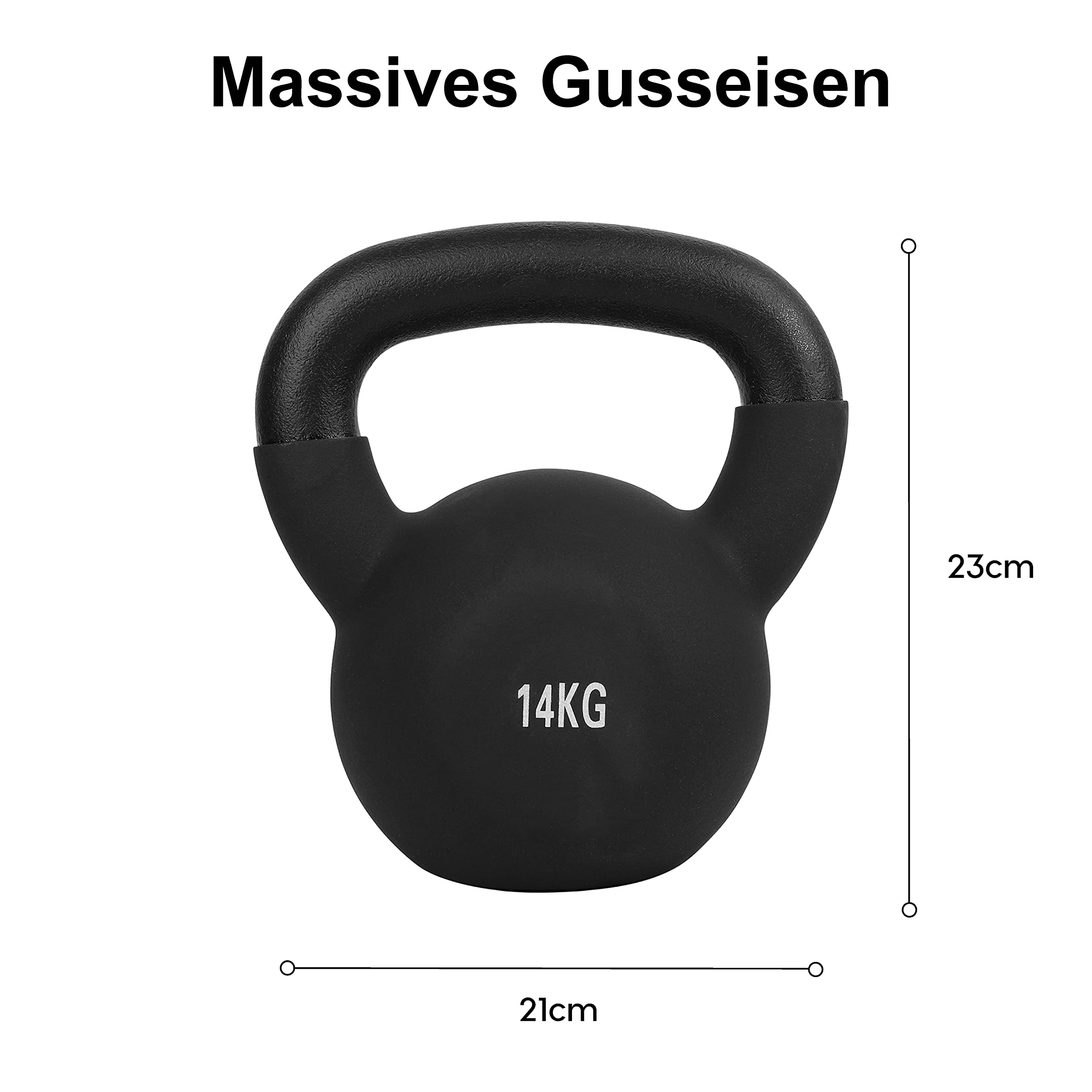 Kettlebell In Ghisa METIS | Pesi Da 4kg A 48kg | Per Palestre E Home Fitness | Verniciatura A Polvere