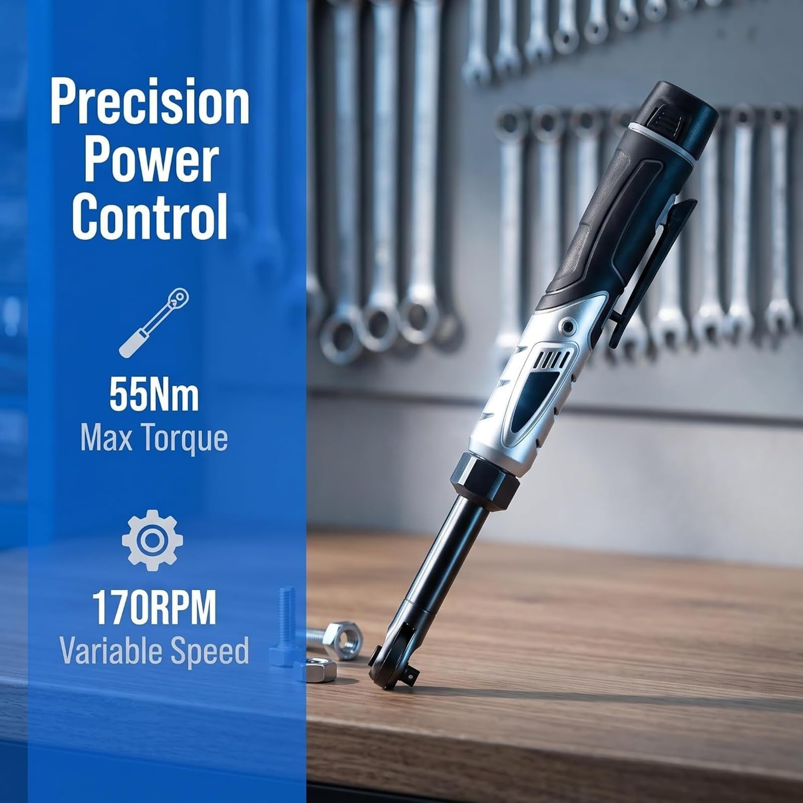 Llave De Carraca Eléctrica Inalámbrica, Cabezal Compacto 38mm