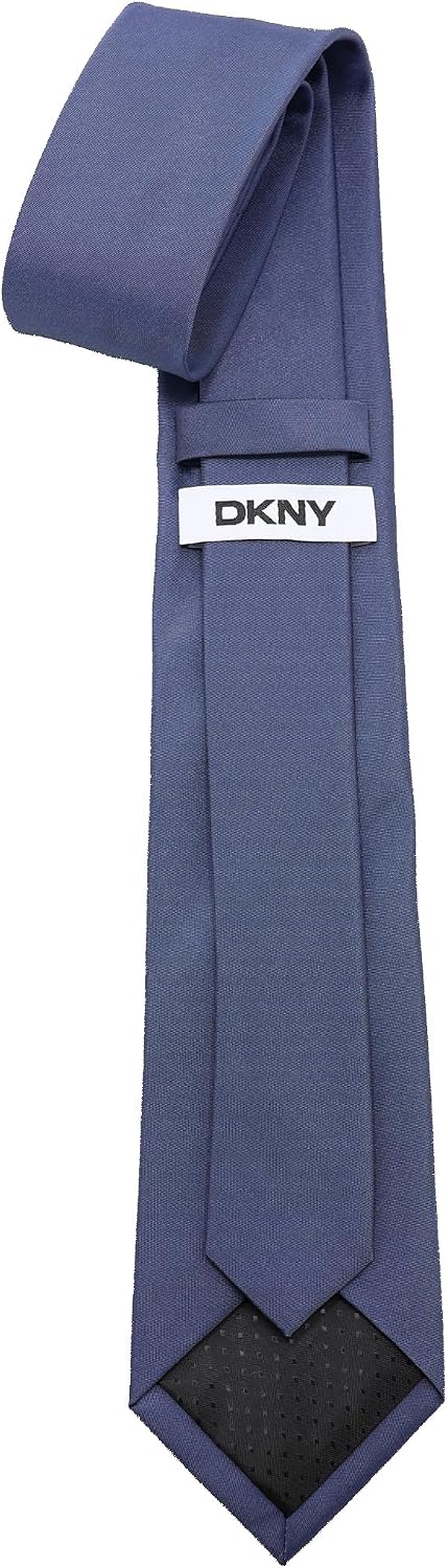 DKNY Men’s Navy Blue Solid & Pattern Necktie | Modern Formal & Business Tie
