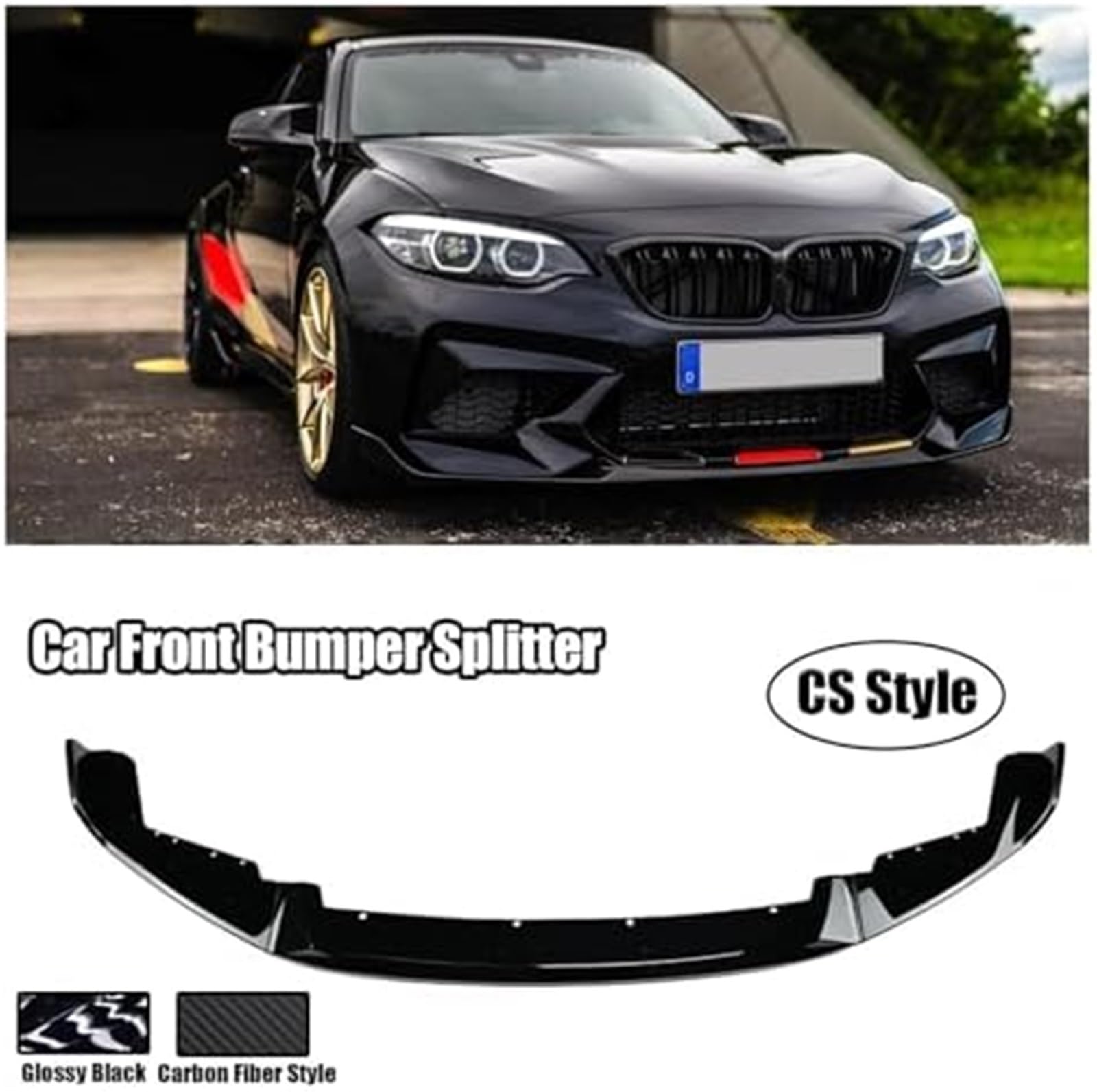Splitter CS Style Car Front Bumper Spoiler Lip Splitter Trim