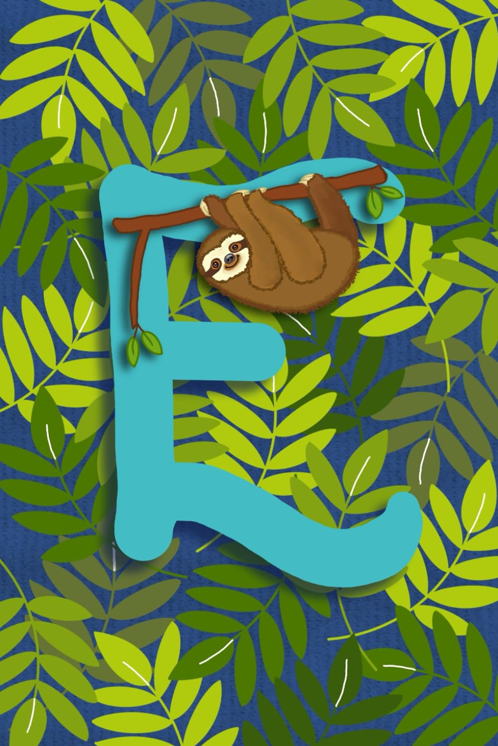 Letter E Notebook: Initial E monogrammed journal, cute design, 120 pages lined paper with faint leaf design on selected pages. Great for all ages.