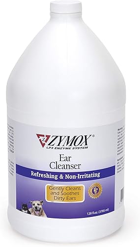 Zymox Solución limpiadora de oídos para perros y gatos, 1 galón