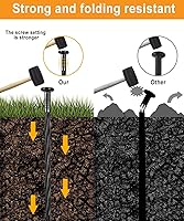 Vista 5 de Paquete de 50 estacas de plástico de 8 pulgadas, picos de anclaje de paisaje en espiral, para bordes de pavimentación, barrera de malezas, césped