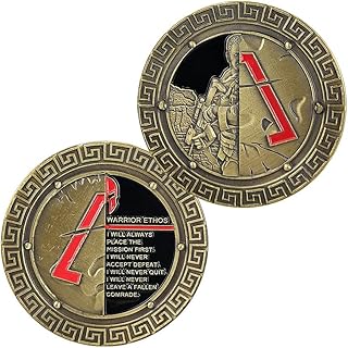 Military Challenge Coin Spartan Warrior Ethos (amzag715)