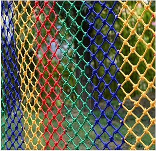 GEIRONV 1m Climbing Netting, Multicolor Nylon Protective Net Garden Stair Netting Safety Mesh Net Truck Fall Protection Net Hammock Protection Rope Net