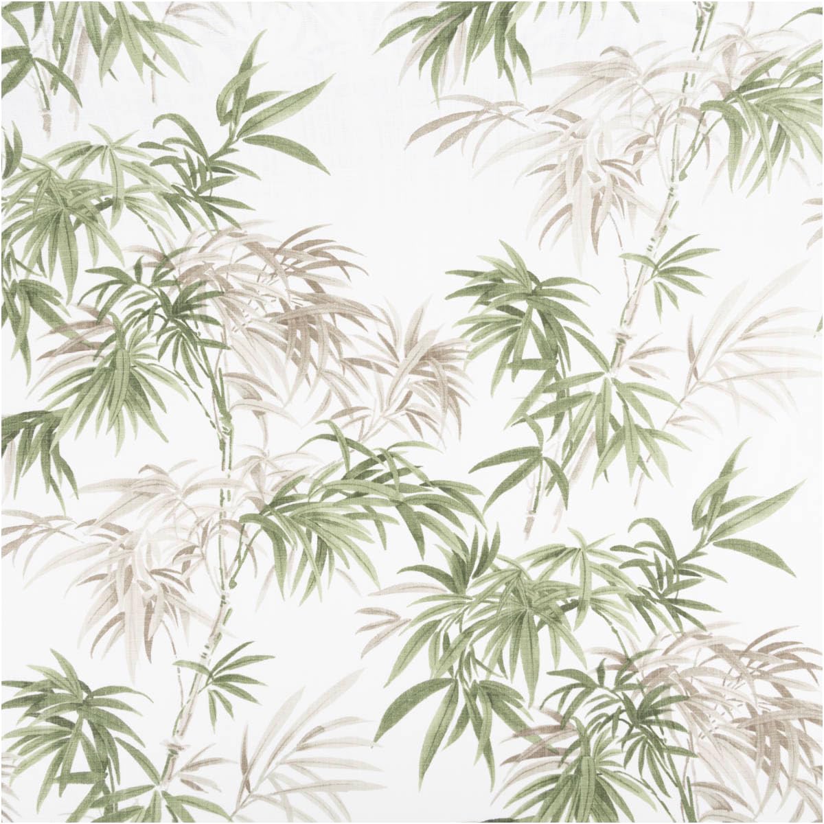 Cotton Fabric Decorative Panama Linen Structure Bamboo White Green 1.60 m Width Sold by the Metre Ideal for Cushions, Blankets and Pillowcases (160 cm Width)