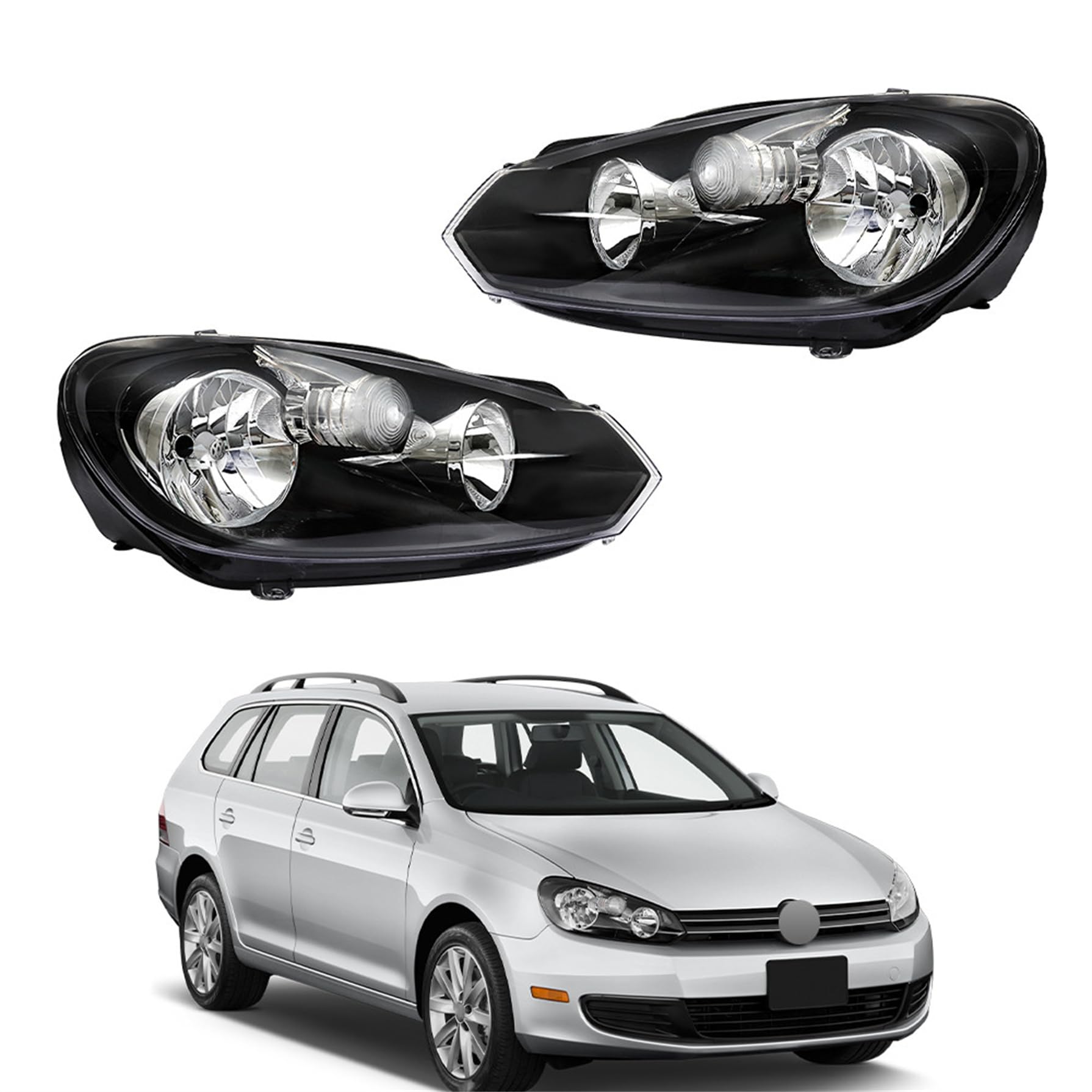 Photo 1 of GXYWADY Headlight Assembly Replacement for 2010-2014 Golf/Jetta Sportwagen(MK6) Headlights Left and Right Side 5K0941005C, 5K0941006C