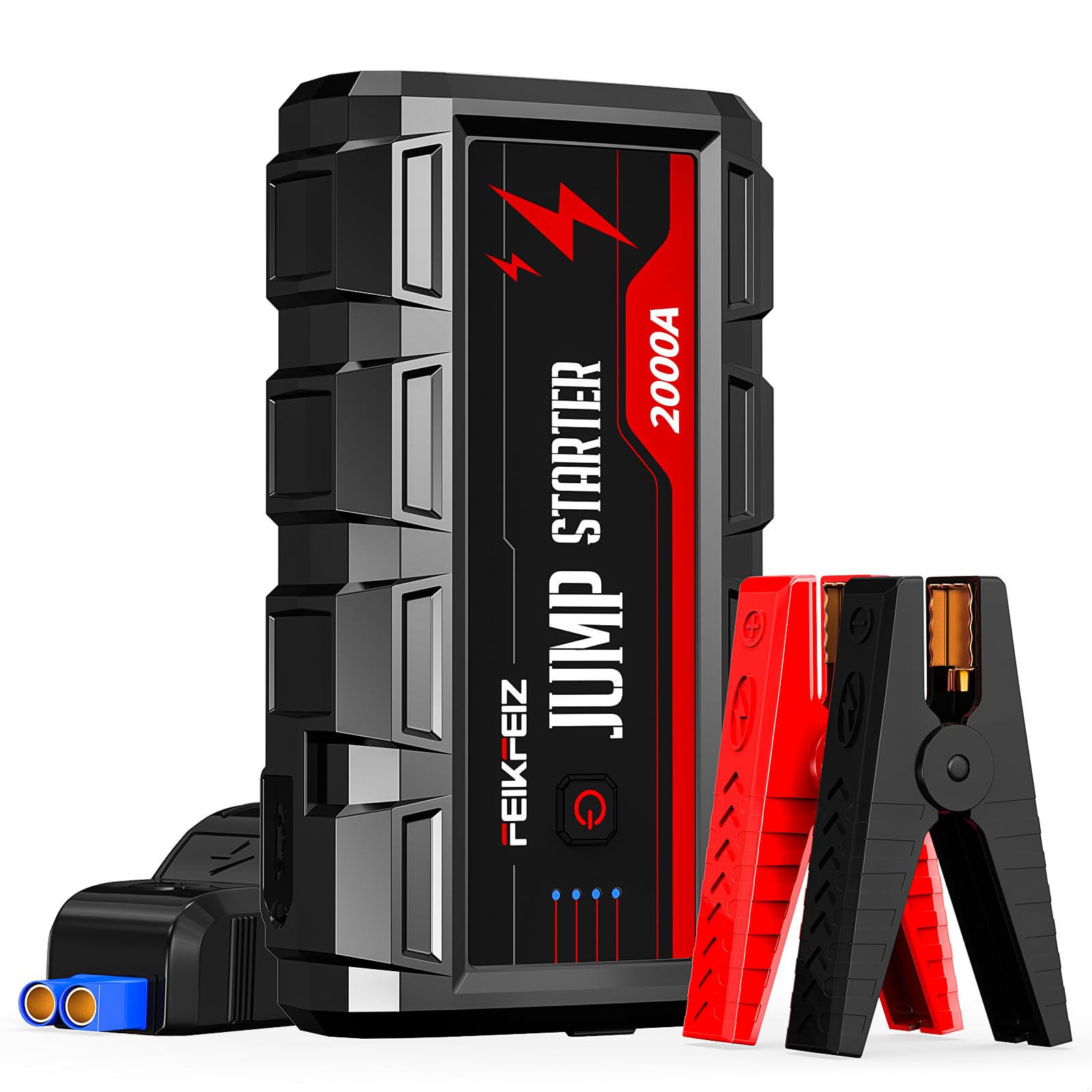 Car Jump Starter 2000A Peak 16800mAh 12V Super Safe Jump Starter(Up to 8.0L Gas, 6.0L Diesel Engine), with USB Quick Charge 3.0… (2000A/16800mAh)