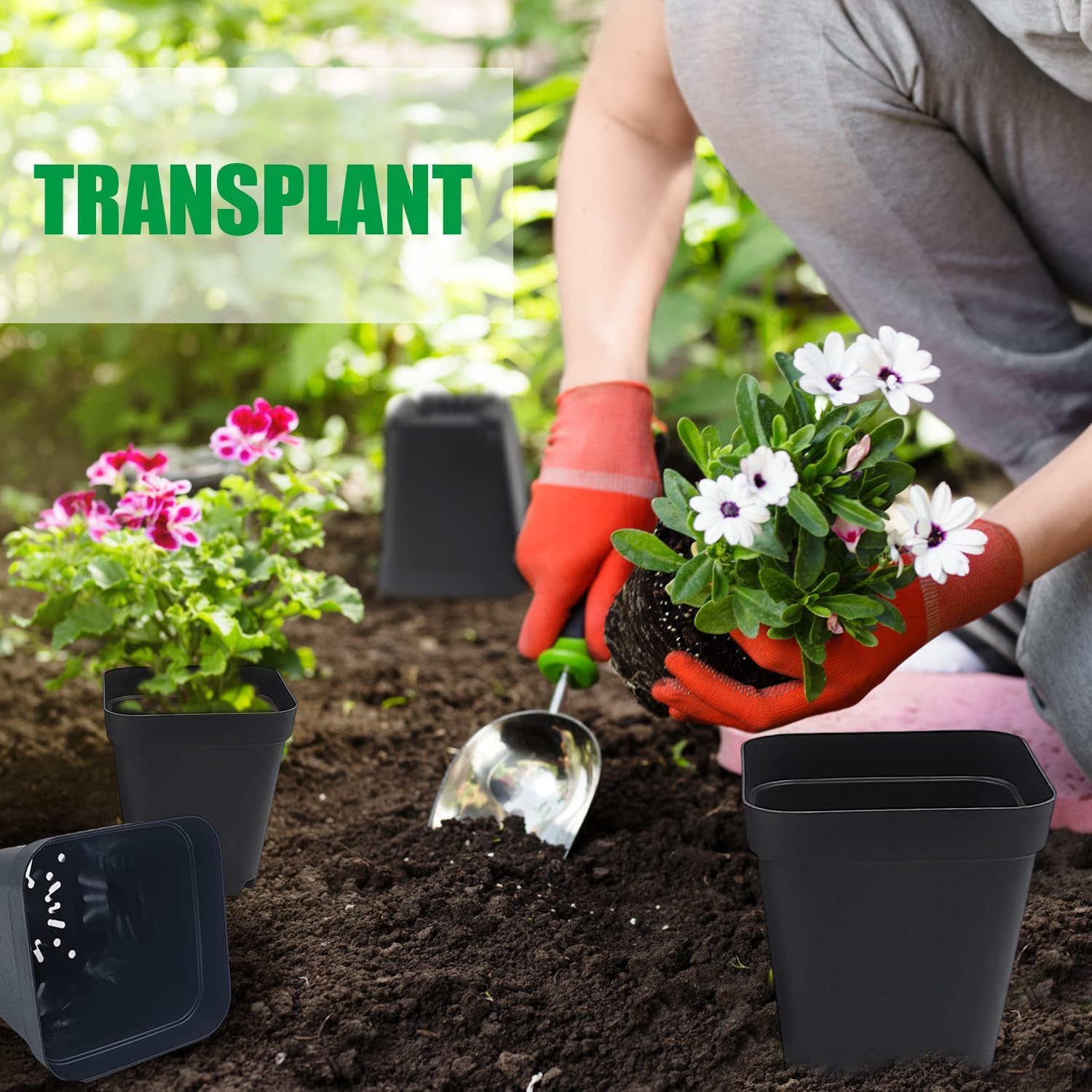 RooTrimmer 7cm Pflanzgefäße aus Kunststoff mit Drainage,7cm 120 Stück Quadratische Anzuchttöpfe Blumentopf für Pflanzen, für Gute Bewässerung und Einfaches Umpflanzen in Pflanzentöpfe, Schwarz