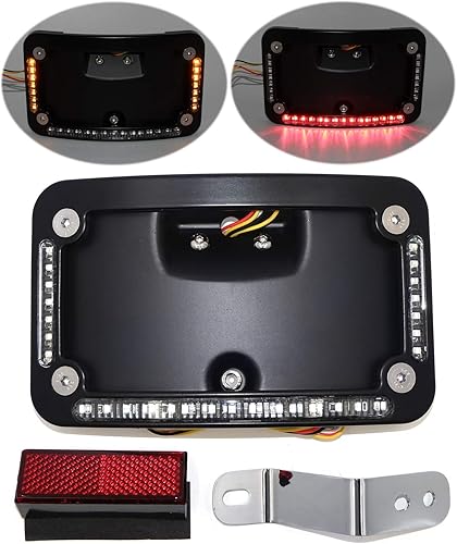 Miniatura 7 de HTTMT MT388-BK - Soporte de placa de matrícula curvado con kit de montaje compatible con Harley Davidson 2005-2007 Softail Springer Classic FLSTSC