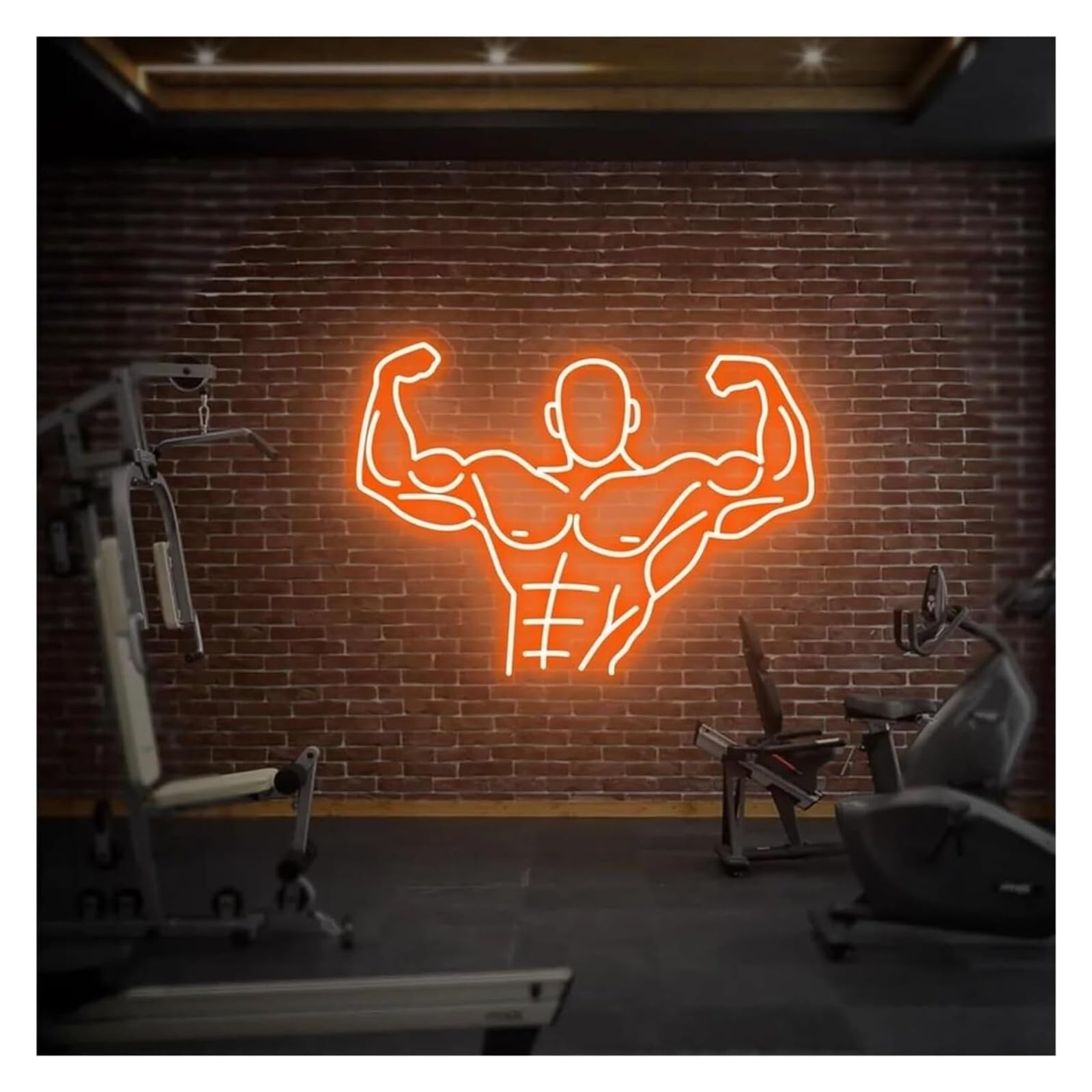 Insegna luminosa al neon Lampada da parete con scritta "Muscle Men", alimentata al neon, lampade a LED, per casa, palestra, interni, 60 cm(D)