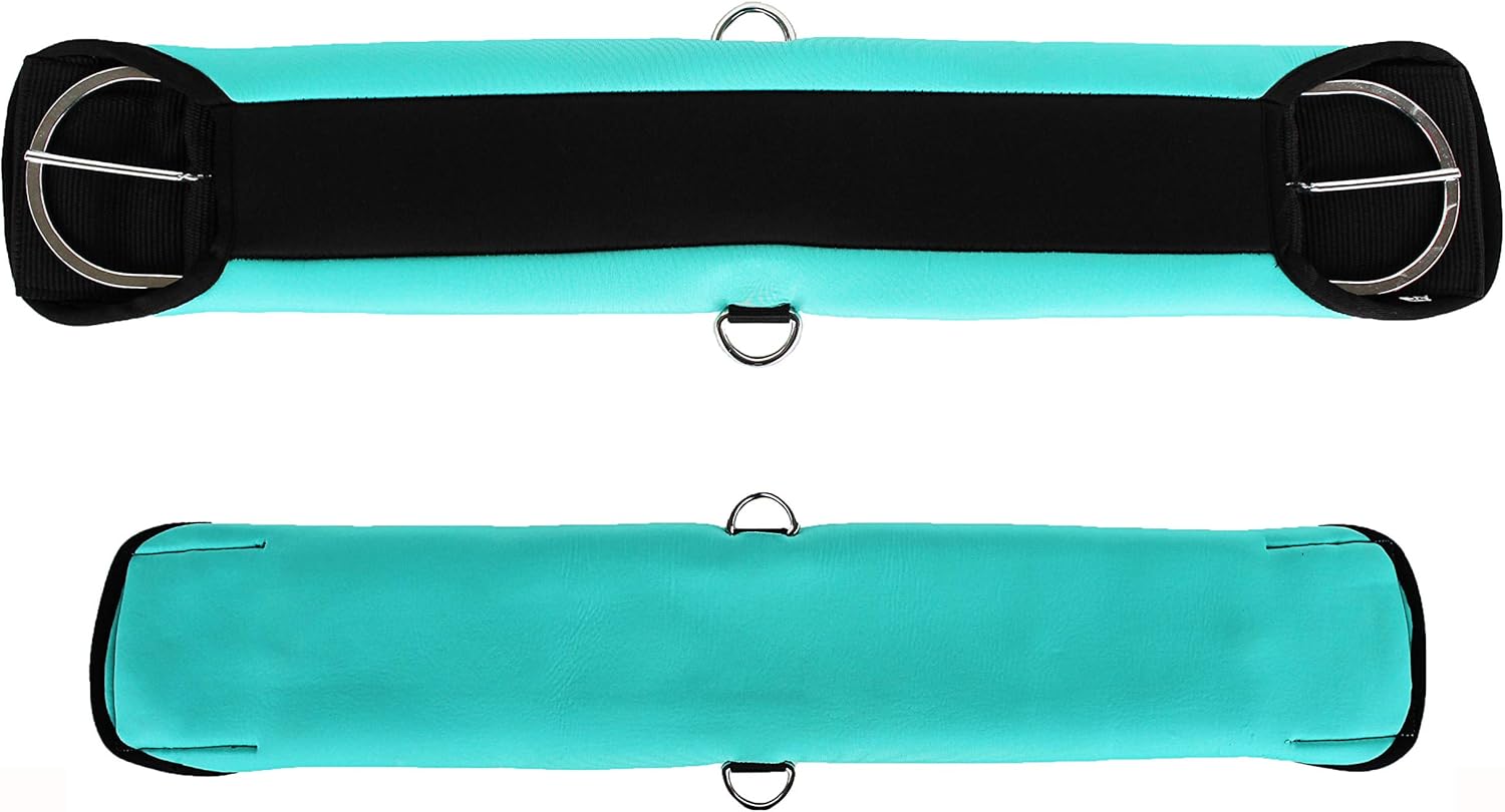 CHALLENGER 32" Horse Soft Padded Neoprene Turquoise Western Riding Saddle Cinch 9719-32