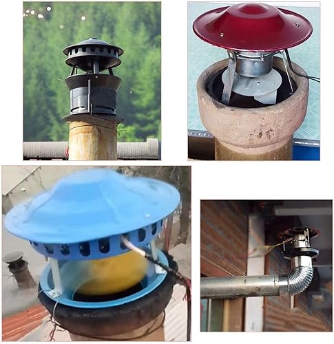 Miniatura 3 de Wzglod Ventilador de chimenea de 100 W, ventilador de escape de chimenea, ventilador de combustión, inductor de tiro de chimenea, ventilador de