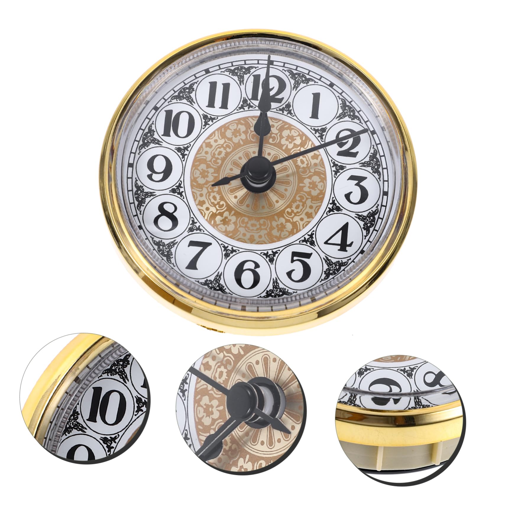 Alipis 4 Pezzi inserto orologio rotondo motore 'orologio inserto fai da te calendario desk clock home decor meccanismo ' in miniatura i di Metallo