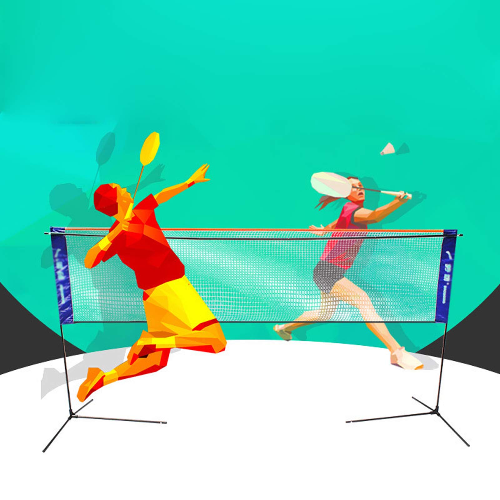 Rete da Badminton Rete da Pallavolo per Bambini Rete da Tennis Pieghevole Portatile, per Interni ed Esterni Cortile Spiaggia, con Supporto Facile Installazione(B)