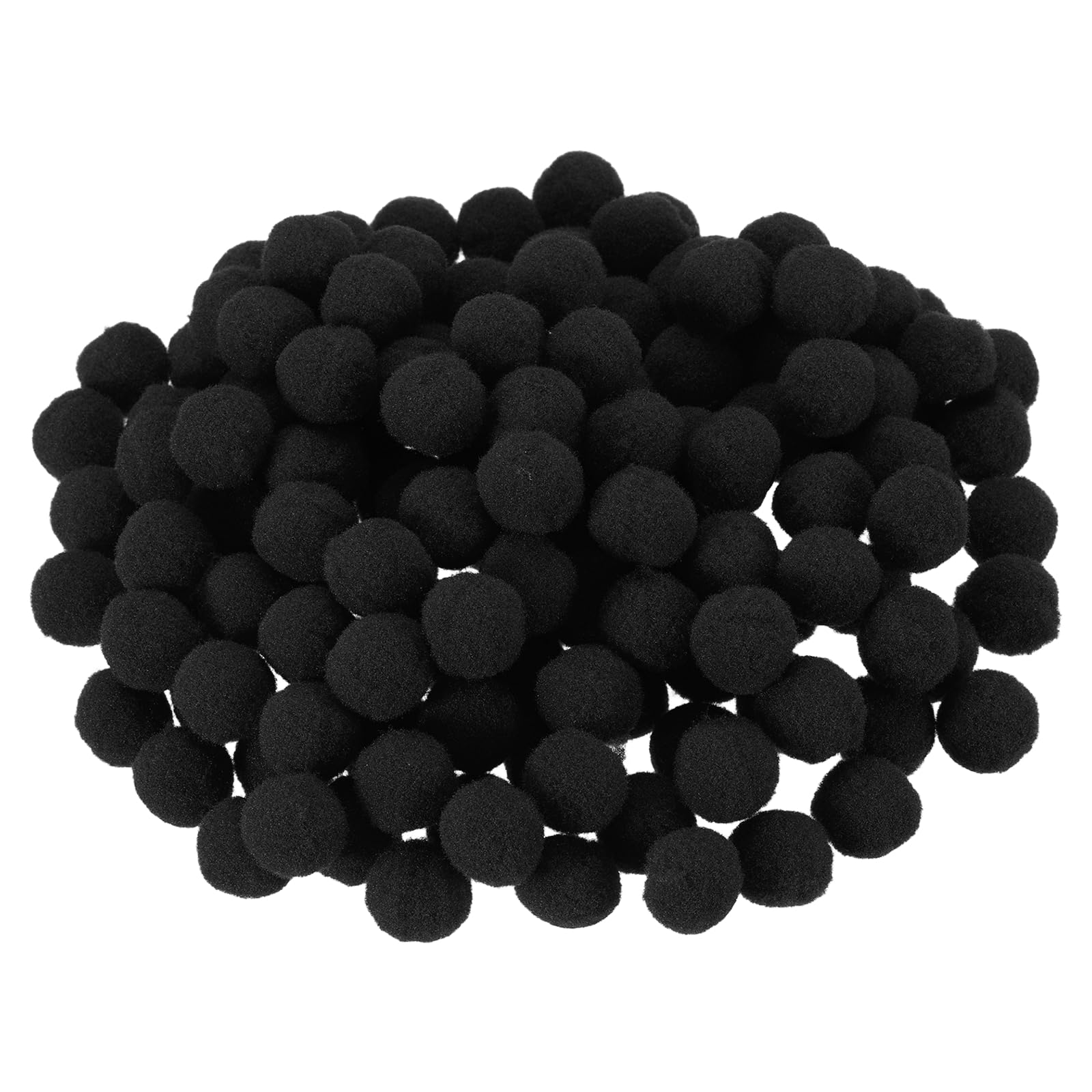 PATIKIL 0.8inch Pom Poms for Crafts, 150Pcs High Elastic Fuzzy Pastel Balls for Art Supplies DIY Creative Craft Material Handicraft Decorations, Black