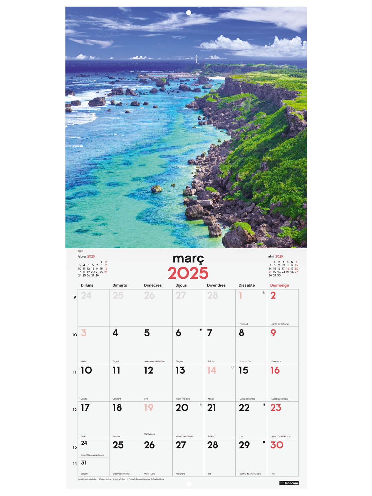 Finocam - Calendrier De Bureau 2026 Vue Mensuelle Janvier