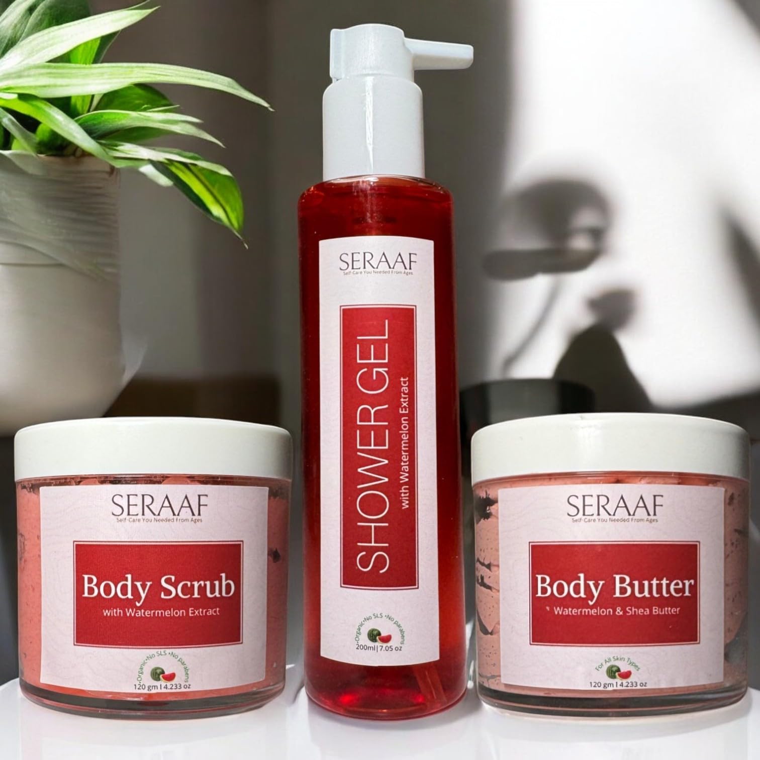 SERAAF Watermelon Bath and Body set, Body Wash + Body Butter + Body Scrub for winters, ultimate bodycare set for women, Winter Body butter for Men and Women, Shea Body Butter for Dry Skin-image-4