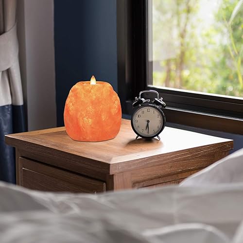 Miniatura 3 de Himalayan Glow Candelabro de sal natural de 2 agujeros para cada uno, lámpara de vela de sal rosa del Himalaya 100% pura, paquete de 2